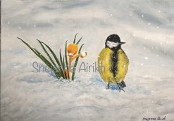 Я продаю копии и оригиналы моих картин; одна называется «Зима», вторая «Женская Душа» «Птицы», «Встреча зимы с весной»A3 40см x 50см, «Зима в горах» Подпись на картинах оригинальная. image 7